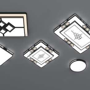 新中式吸顶灯3D模型下载